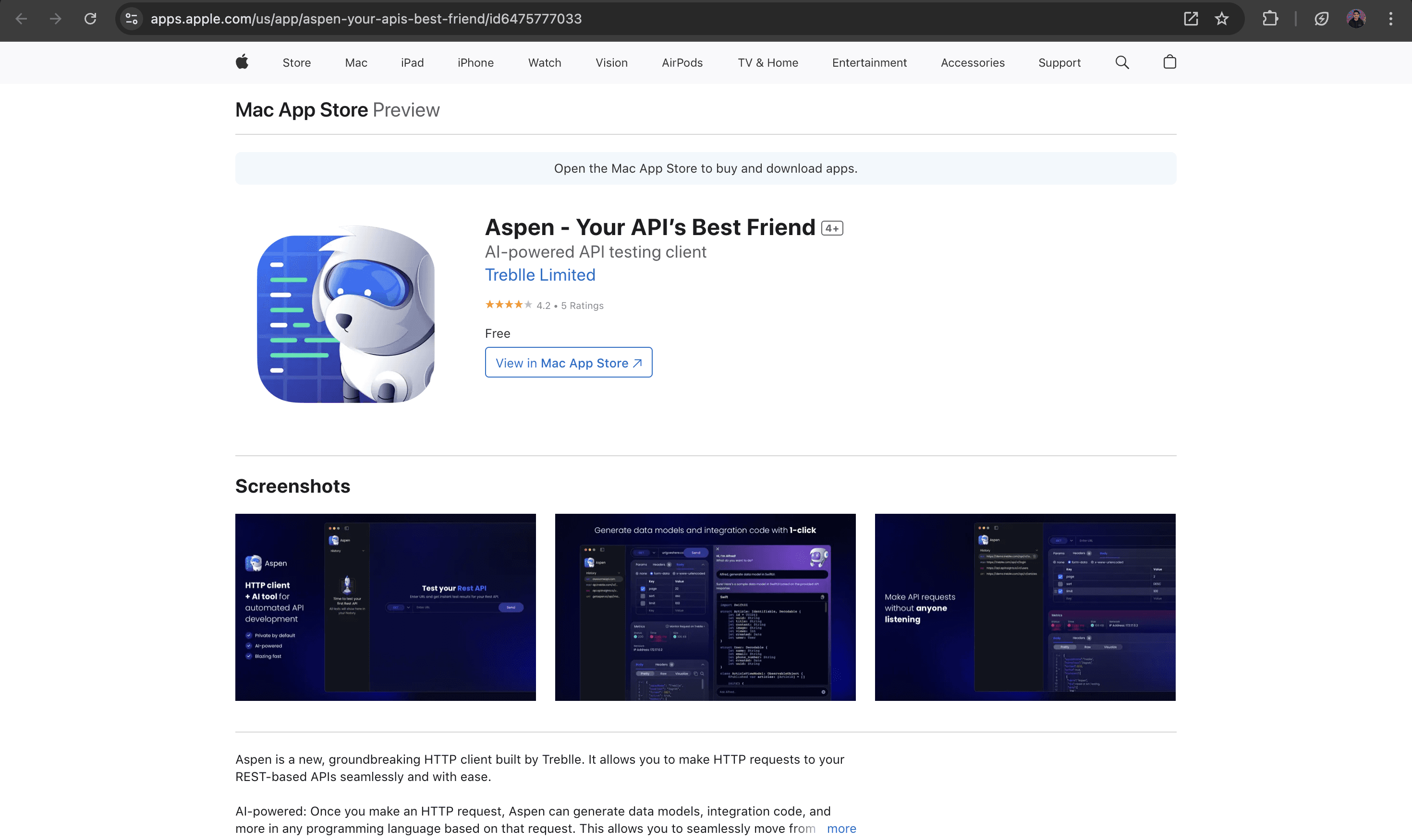 Download Aspen from Mac App Store