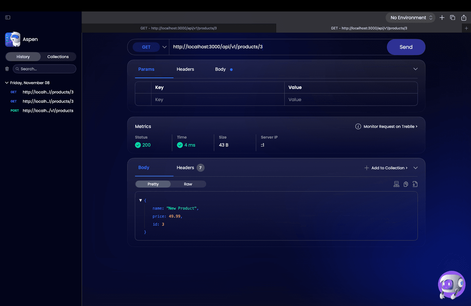 Create New API Request in Aspen