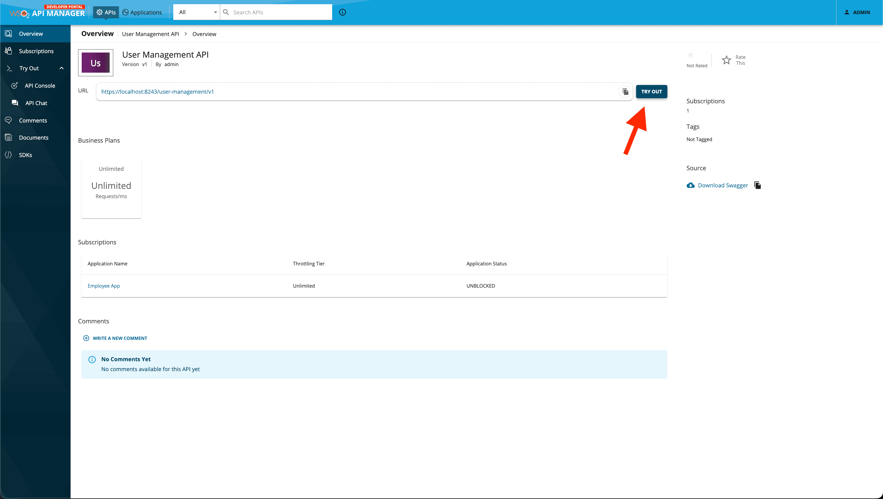 Application subscription