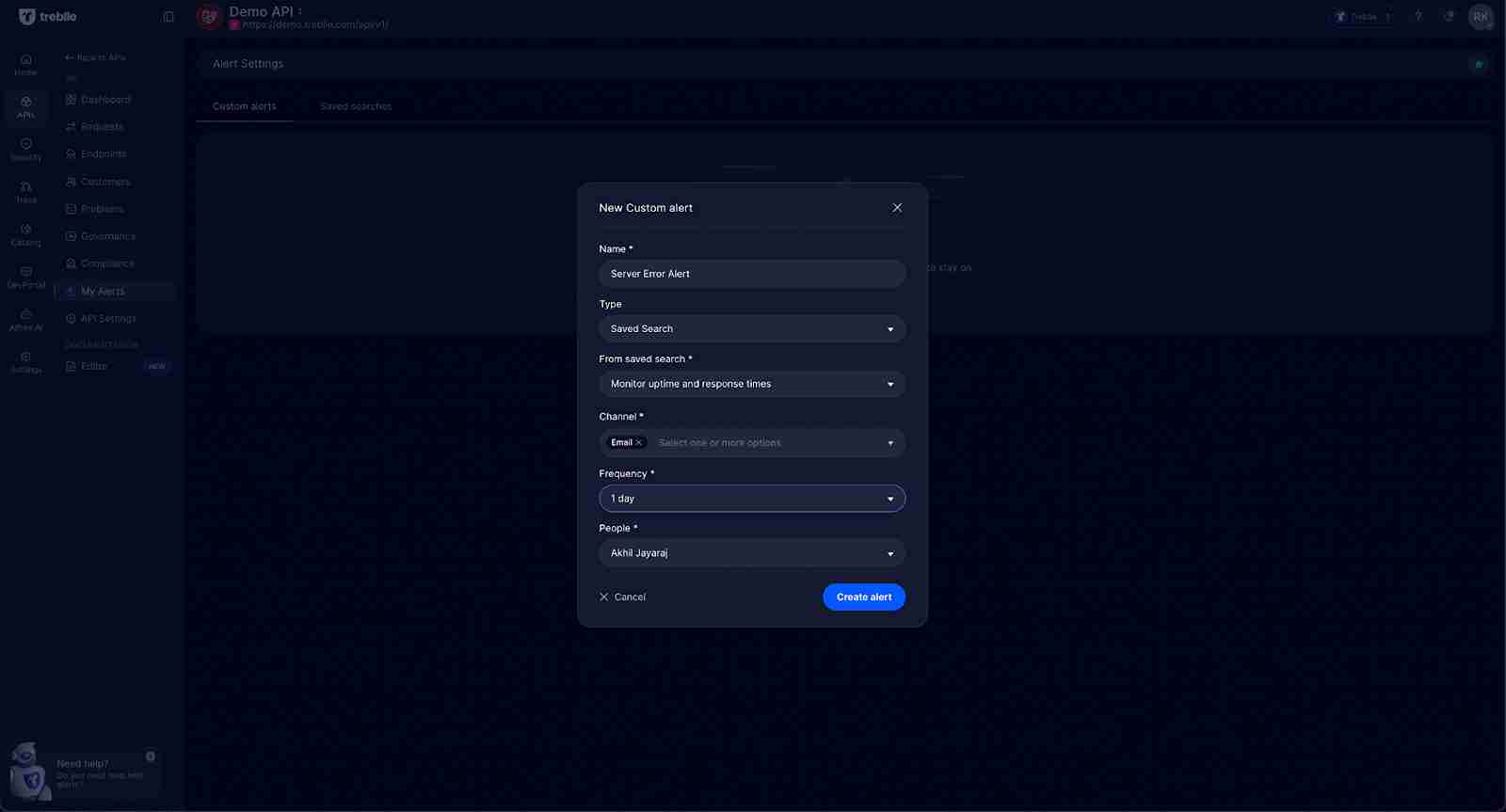 Create New Custom Alert