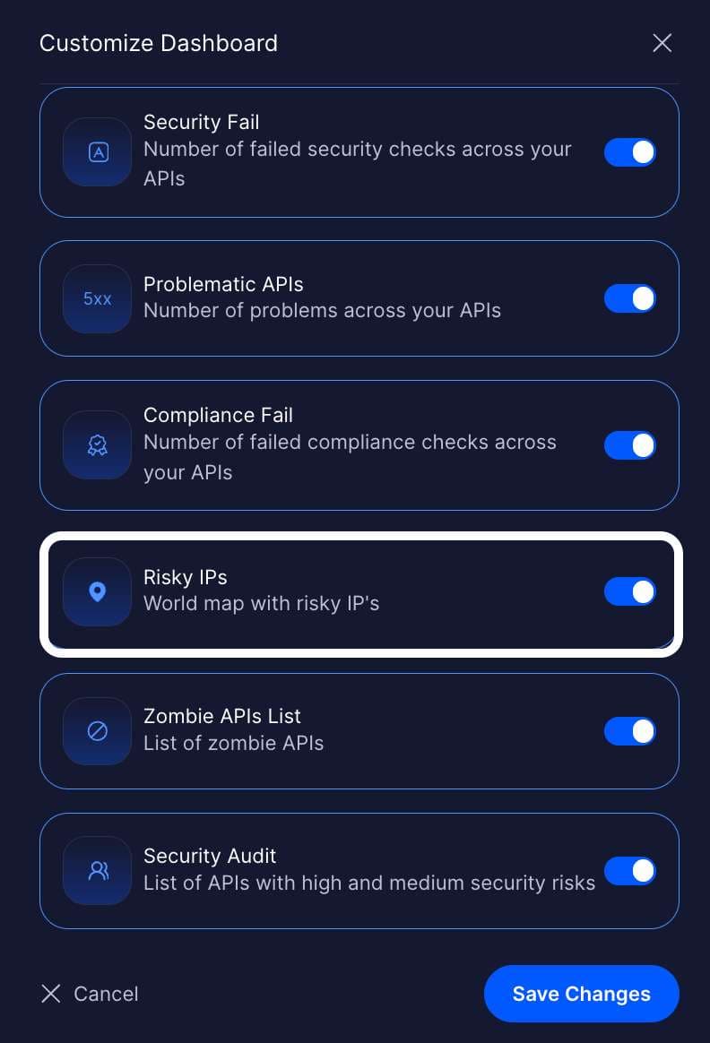Enable Risky IPs Widget