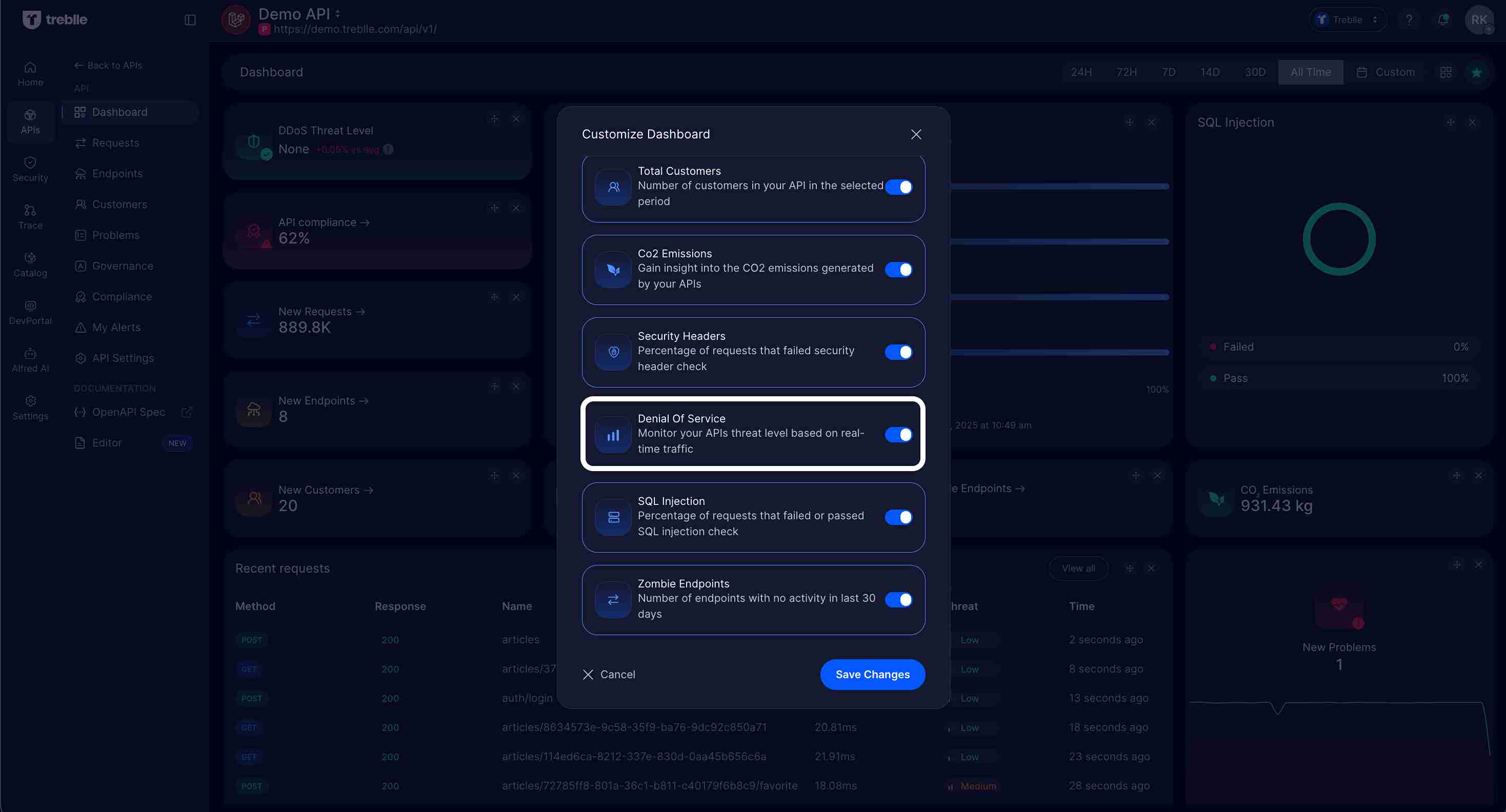 Enable DDoS Monitoring Widget in Customize Dashboard
